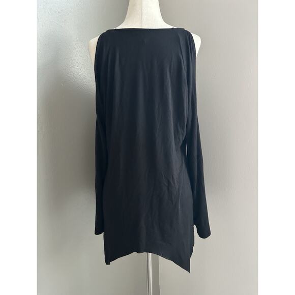 Venus Cold Shoulder Beaded Lace Top Sz L Whimsigoth Boho Handkerchief Hem - Picture 5 of 9